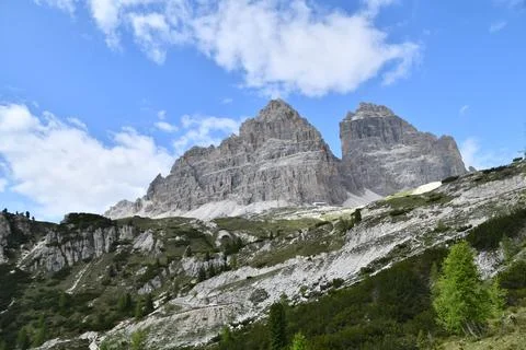 The Auronzo refuge. Stock Photos