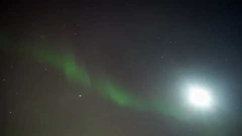 Aurora and moon Stock Footage 126679222