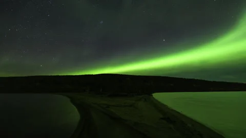 Aurora arc over over the peninsula Stock Footage 250294189