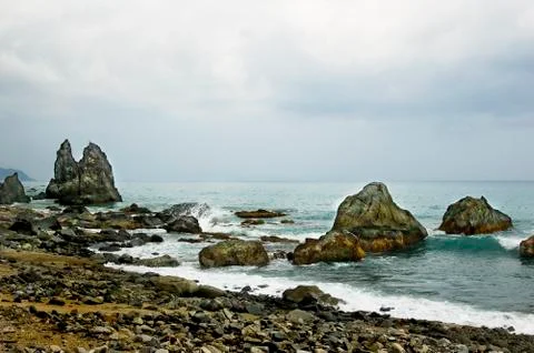 Aurora beach Stock Photos