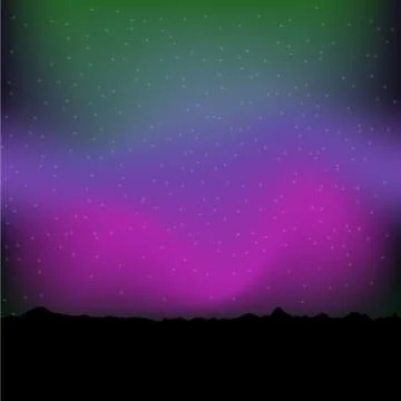 Aurora borealis background - vector illustration. Stock Illustration