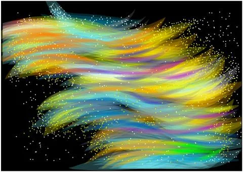 Aurora borealis on black Stock Illustration