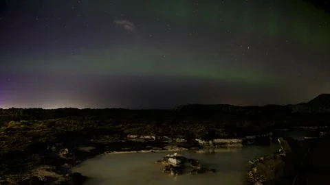 Aurora Borealis at The Blue Lagoon Video stock 267861259