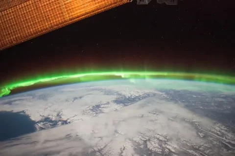 Aurora Borealis from Canada to the Central U.S from International Space Station Stock Footage 260710422
