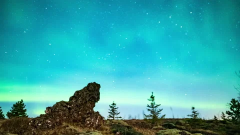 Aurora borealis in Iceland Stock Footage 154861621
