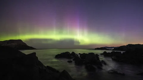 Aurora Borealis just before dawn Stock Footage 269710244