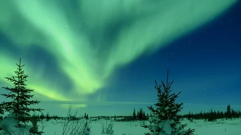 Aurora Borealis Nature Timelapse Vídeo Stock 98246399