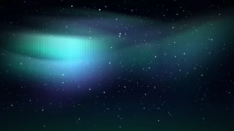 Aurora Borealis Night Sky Loop - Northern Lights Starry Cosmic Backdrop Stock-Footage 341792832