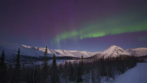 Aurora borealis in the north Stock Footage 332542602