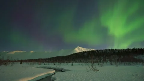 Aurora borealis in the north Stock Footage 332542603