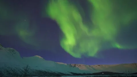 Aurora borealis in the north Stock Footage 332542605