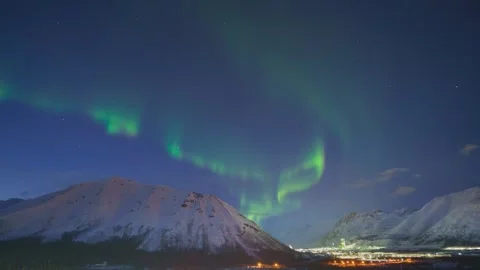 Aurora borealis in the north Stock Footage 332542609