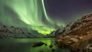 Aurora Borealis (Northern Lights) Timelapse At Ersfjordbotn Stock Footage