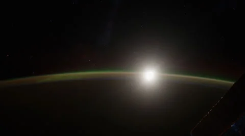 Aurora Borealis over the Atlantic Ocean from International Space Station Stock Footage 33283252