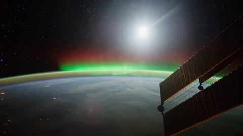 Aurora Borealis over the Atlantic Ocean in 4K Stock Footage 74285607