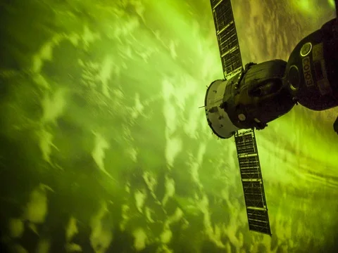 Aurora Borealis over the earth,  Stock Footage 72759561
