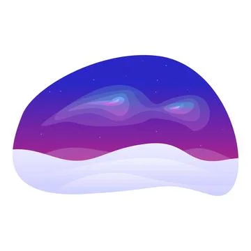 Aurora borealis shining over snowy landscape illustration Illustrazione stock