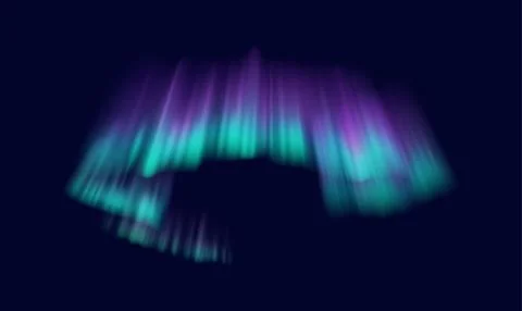 Aurora borealis spectacle realistic vector illustration Stock Illustration