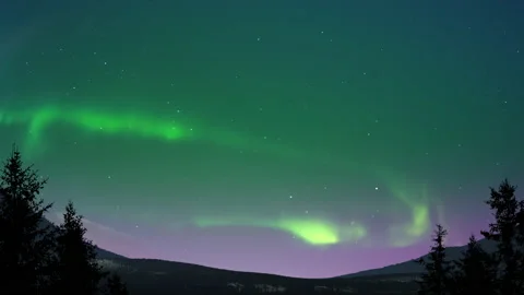 Aurora Borealis Time Lapse at Dawn Stock Footage 151257203