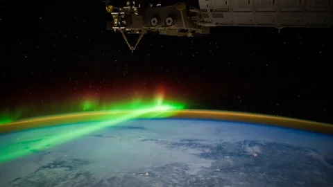 Aurora Borealis from U.S. to Atlantic Ocean Stock-Footage 74285582