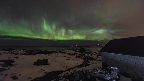 Aurora Borealsis from Godoya Stock Footage 87779701