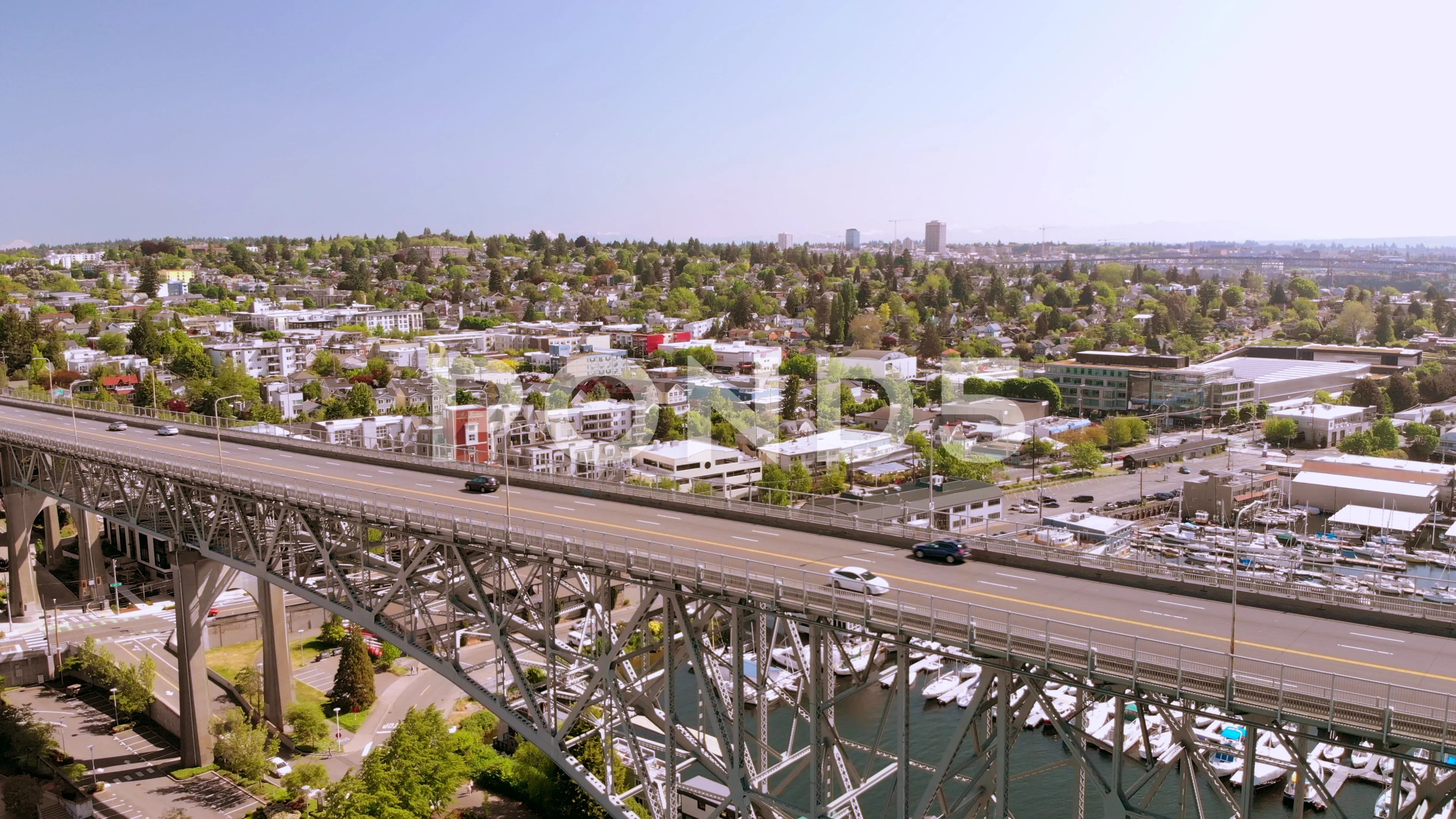 Aurora Bridge Seattle aerial view