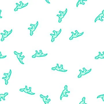 Aurora ceratops dinosaur vector seamless pattern Stock Illustration
