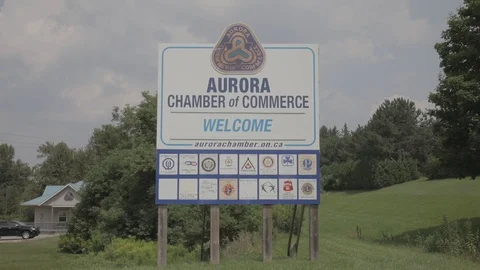 Aurora Chamber of Commerce Sign Stock Footage 99373887