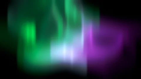 Aurora Computer Graphic rendered on Black background, Purple and green aurora Stock Footage 94885036