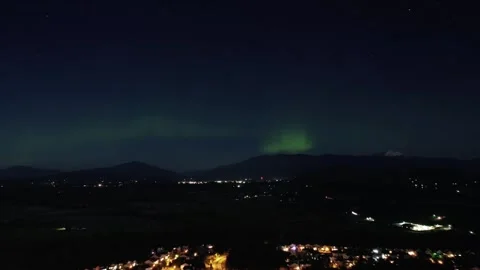 Aurora drone Hyperlapse from Mount Vernon Washington Stock Footage 285192636