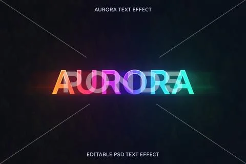 Aurora editable text PSDテンプレート