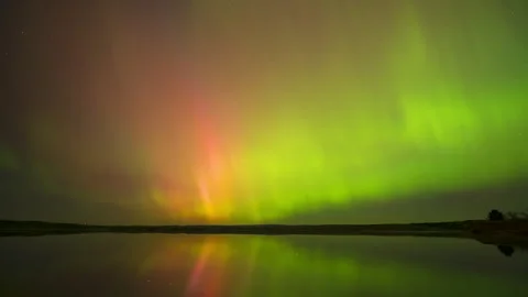 Aurora Explodes in Night Sky Stock Footage 274986030