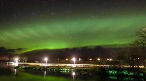 Aurora with extremely rare wave pattern. 스톡 동영상 12388229