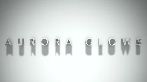 Aurora glows 3D title animation with shadows on a white background Stock Footage 297904456