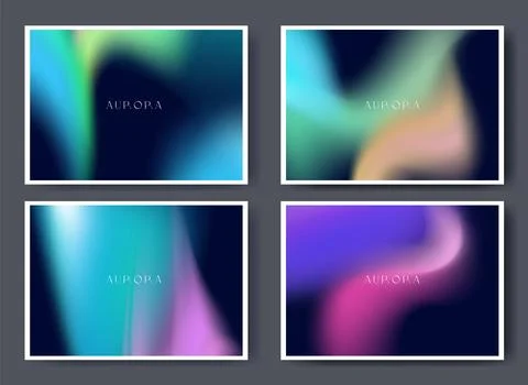 Aurora gradient background set イラスト素材