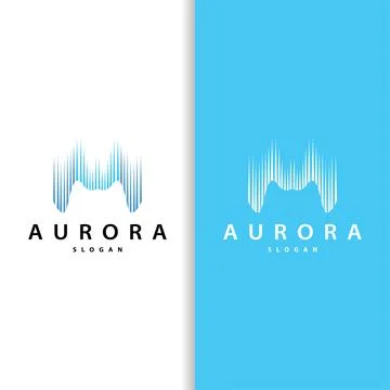 Aurora Light Wave Sky View Logo, Simple Abstract Templet Illustration Design Stock Illustration