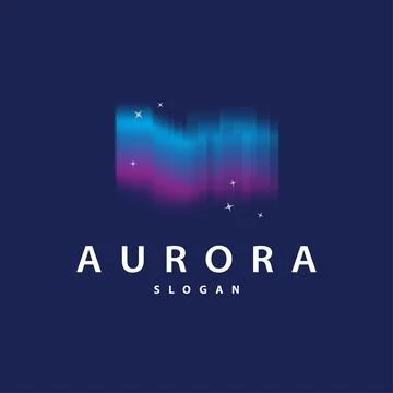 Aurora Light Wave Sky View Logo, Simple Abstract Templet Illustration Design Stock Illustration