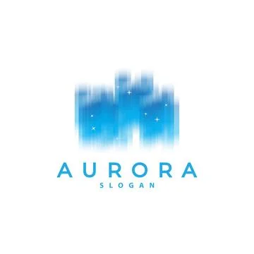 Aurora Light Wave Sky View Logo, Simple Abstract Templet Illustration Design Stock Illustration