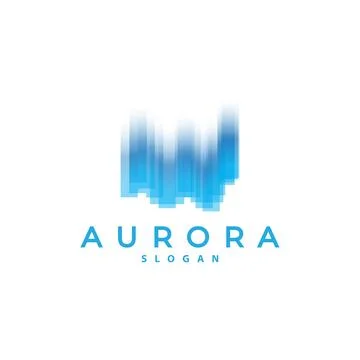 Aurora Light Wave Sky View Logo, Simple Abstract Templet Illustration Design Stock Illustration