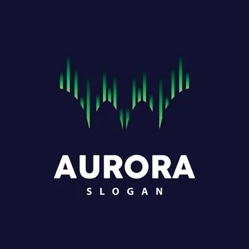 Aurora Logo, Light Wave Vector, Nature Landscape Design, Product Brand Temp.. Stock Illustration