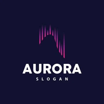 Aurora Logo, Light Wave Vector, Nature Landscape Design, Product Brand Temp.. Stock Illustration