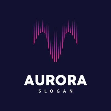Aurora Logo, Light Wave Vector, Nature Landscape Design, Product Brand Temp.. Stock Illustration