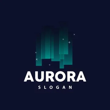 Aurora Logo, Light Wave Vector, Nature Landscape Design, Product Brand Temp.. Stock Illustration
