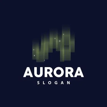 Aurora Logo, Light Wave Vector, Nature Landscape Design, Product Brand Temp.. Stock Illustration