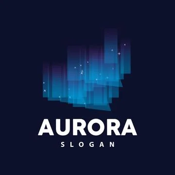 Aurora Logo, Light Wave Vector, Nature Landscape Design, Product Brand Temp.. Stock Illustration