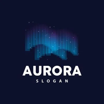 Aurora Logo, Light Wave Vector, Nature Landscape Design, Product Brand Temp.. Stock Illustration