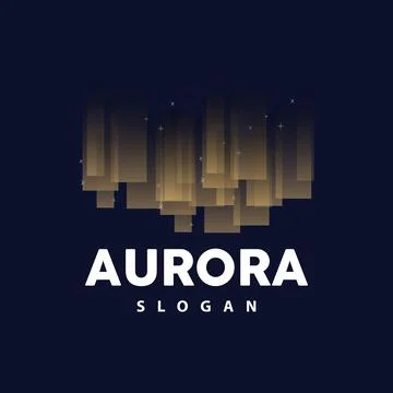 Aurora Logo, Light Wave Vector, Nature Landscape Design, Product Brand Temp.. Stock Illustration
