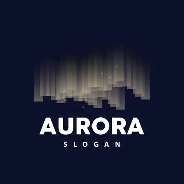 Aurora Logo, Light Wave Vector, Nature Landscape Design, Product Brand Temp.. Stock Illustration