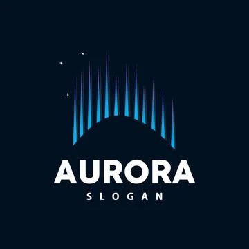 Aurora Logo, Light Wave Vector, Nature Landscape Design, Product Brand Temp.. Stock Illustration