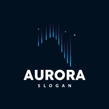Aurora Logo, Light Wave Vector, Nature Landscape Design, Product Brand Temp.. Stock Illustration